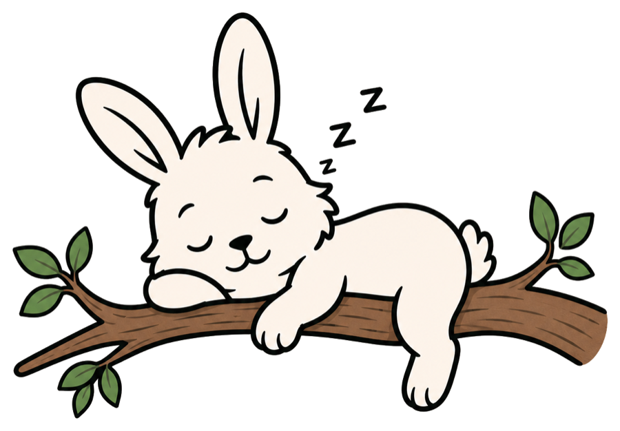 Margo the rabbit, resting